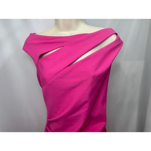 Kevan Hall Fuchsia Pink Jersey Dress - Size 6 - Picture 2 of 16